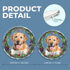 Custom Photo Journeying To The Rainbow Bridge, Leaving Love In Every Step - Memorial Personalized Custom Circle Glass Ornament - Christmas Gift, Sympathy Gift For Pet Owners, Pet Lovers
