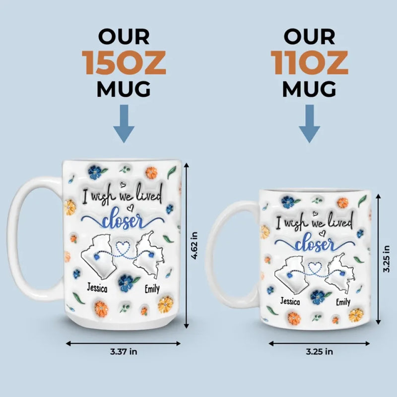 No Distance Can Dim The Light Of Our Friendship - Bestie Personalized Custom 3D Inflated Effect Printed Mug - Gift For Best Friends, BFF, Sisters