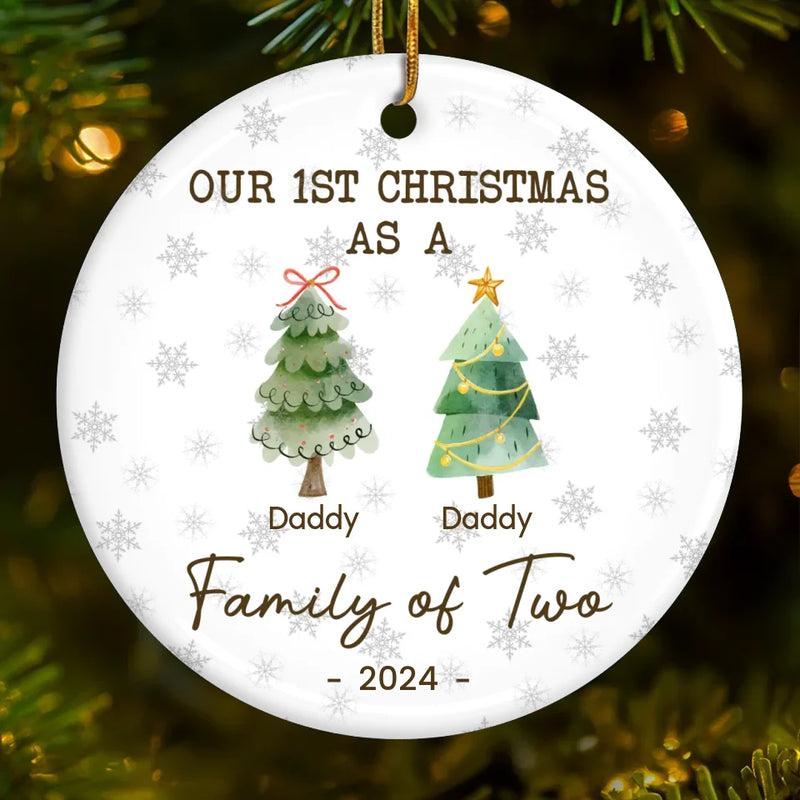 The Love In Our Family Tree Is Timeless - Family Personalized Custom Ornament - Ceramic Round Shaped - Christmas Gift For Family Members, First Christmas