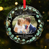 Custom Photo I Want To Be With You Until My Last Page - Couple Personalized Custom Circle Glass Ornament - Christmas Gift For Husband Wife, Anniversary, First Christmas