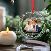 Custom Photo I Want To Be With You Until My Last Page - Couple Personalized Custom Circle Glass Ornament - Christmas Gift For Husband Wife, Anniversary, First Christmas