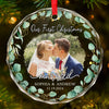 Custom Photo I Want To Be With You Until My Last Page - Couple Personalized Custom Circle Glass Ornament - Christmas Gift For Husband Wife, Anniversary, First Christmas