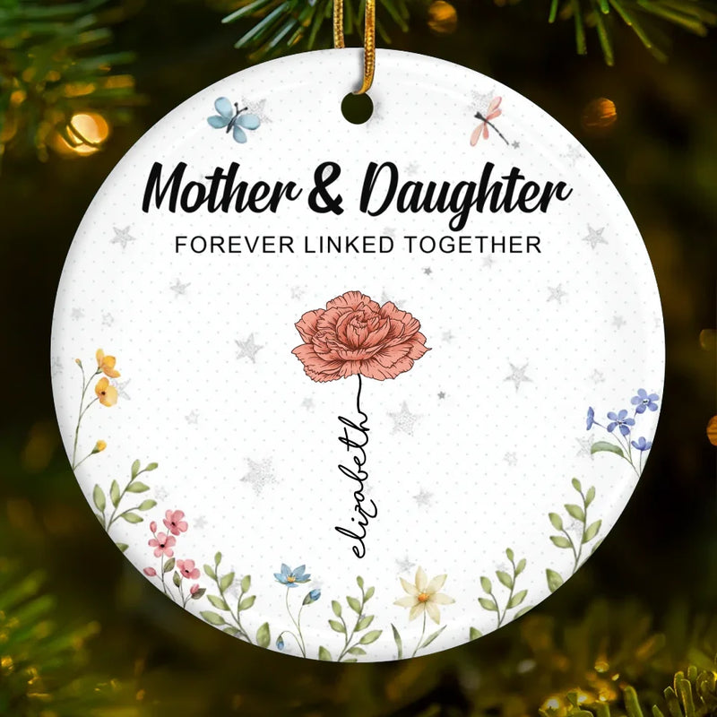 Custom Name Mother Daughter Christmas Gifts - Personalized Ceramic Ornament