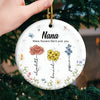 Grandma, Thanks For Helping Me Grow - Family Personalized Custom Ornament - Ceramic Round Shaped - Christmas Gift For Mom, Grandma