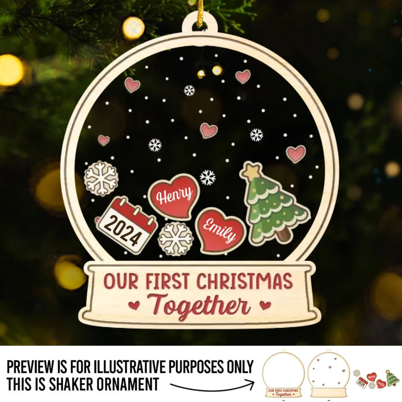 You Make The Season Bright - Couple Personalized Custom 3 Layers Shaker Ornament - New Arrival, Christmas Gift For Husband Wife, Anniversary AMZ