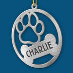Custom Name Dog Christmas Gifts - Personalized Metal Ornament