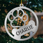 Custom Name Dog Christmas Gifts - Personalized Metal Ornament