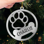 Custom Name Dog Christmas Gifts - Personalized Metal Ornament