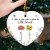 Besties Bloom Together Like Wildflowers - Bestie Personalized Custom Ornament - Ceramic Heart Shaped - Christmas Gift For Best Friends, BFF, Sisters