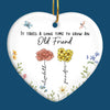 Besties Bloom Together Like Wildflowers - Bestie Personalized Custom Ornament - Ceramic Heart Shaped - Christmas Gift For Best Friends, BFF, Sisters