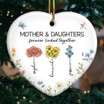 Custom Name Mother and Daughter Christmas Gifts - Personalized Ceramic Ornament