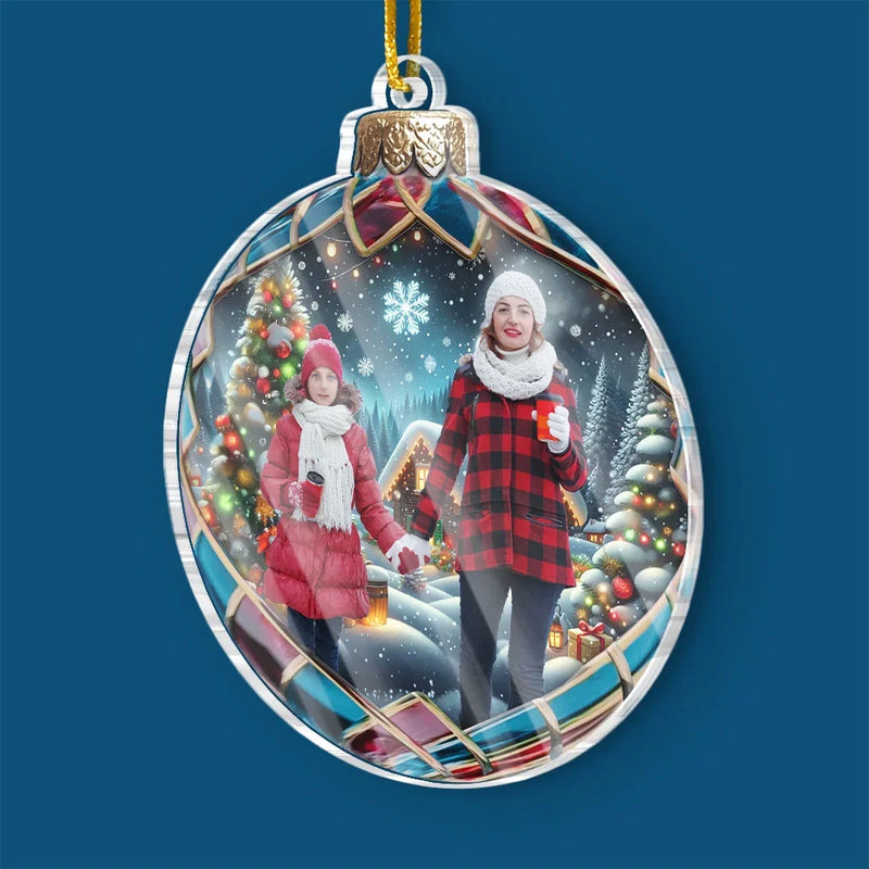 Custom Photo Christmas Family Keepsake - Personalized Ornament