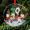 Every Moment With Them Is A Treasure - Family Personalized Custom Circle Glass Ornament - Christmas Gift For Family Members