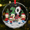 Every Moment With Them Is A Treasure - Family Personalized Custom Circle Glass Ornament - Christmas Gift For Family Members