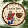 The Year I Found My Missing Piece - Couple Personalized Custom Ornament - Wood Custom Shaped - Christmas Gift For Husband Wife, Anniversary