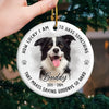 Custom Photo No Longer By My Side But Forever In My Heart - Memorial Personalized Custom Ornament - Ceramic Round Shaped - Sympathy Gift, Christmas Gift For Pet Owners, Pet Lovers