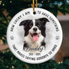 Custom Photo No Longer By My Side But Forever In My Heart - Memorial Personalized Custom Ornament - Ceramic Round Shaped - Sympathy Gift, Christmas Gift For Pet Owners, Pet Lovers