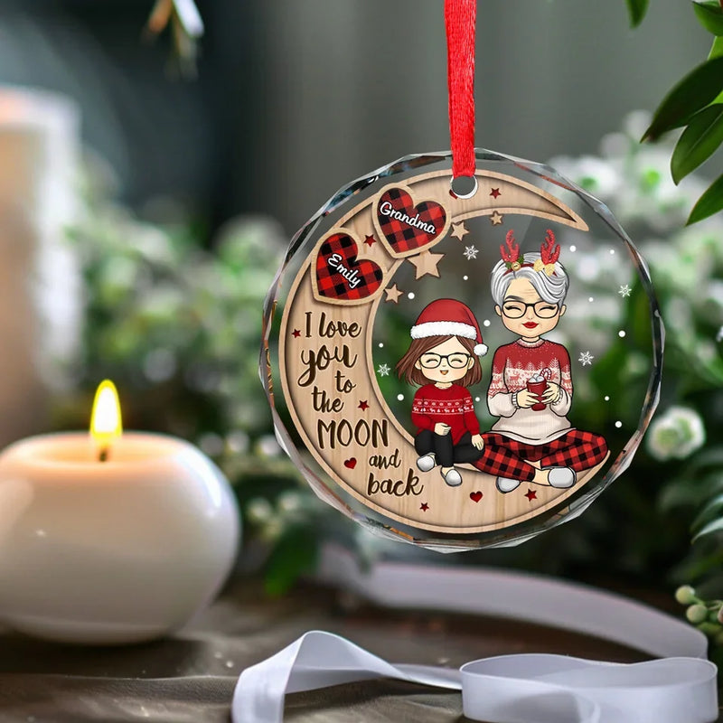 Time Spent With Them Is Always Priceless - Family Personalized Custom Circle Glass Ornament - Christmas Gift For Grandma, Grandpa