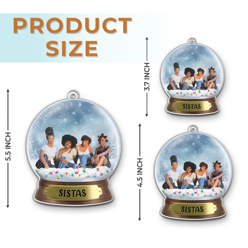 Custom Photo Our Sisterly Love Grows Stronger - Bestie Personalized Custom Ornament - Acrylic Custom Shaped - Christmas Gift For Best Friends, BFF, Sisters