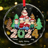 A Family Christmas Is A Celebration Of Love - Family Personalized Custom Circle Glass Ornament - Christmas Gift For Family Members