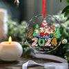 A Family Christmas Is A Celebration Of Love - Family Personalized Custom Circle Glass Ornament - Christmas Gift For Family Members