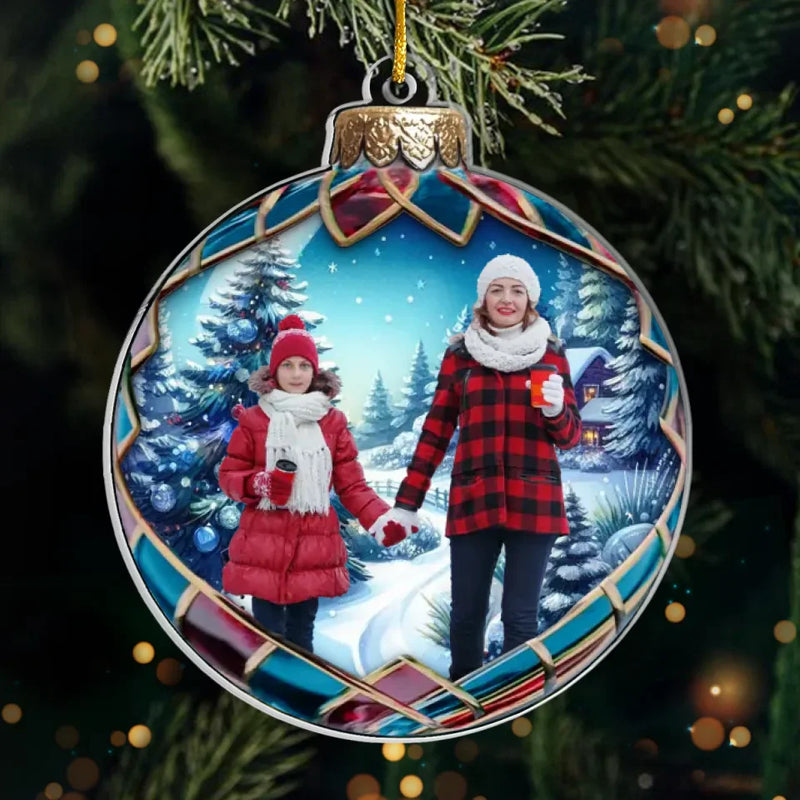 Custom Photo Christmas Family Keepsake - Personalized Ornament