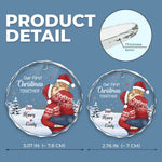 Custom Name First Christmas Couple Gifts - Personalized Glass Ornament