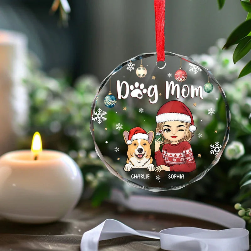 The Love Of A Pet Is A Gift That Lasts Forever - Dog & Cat Personalized Custom Circle Glass Ornament - Christmas Gift For Pet Owners, Pet Lovers