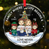 Christmas Is Better When We're Together - Family Personalized Custom Circle Glass Ornament - Christmas Gift For Family Members