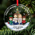 Custom Name Family Christmas Gifts - Personalized Glass Ornament