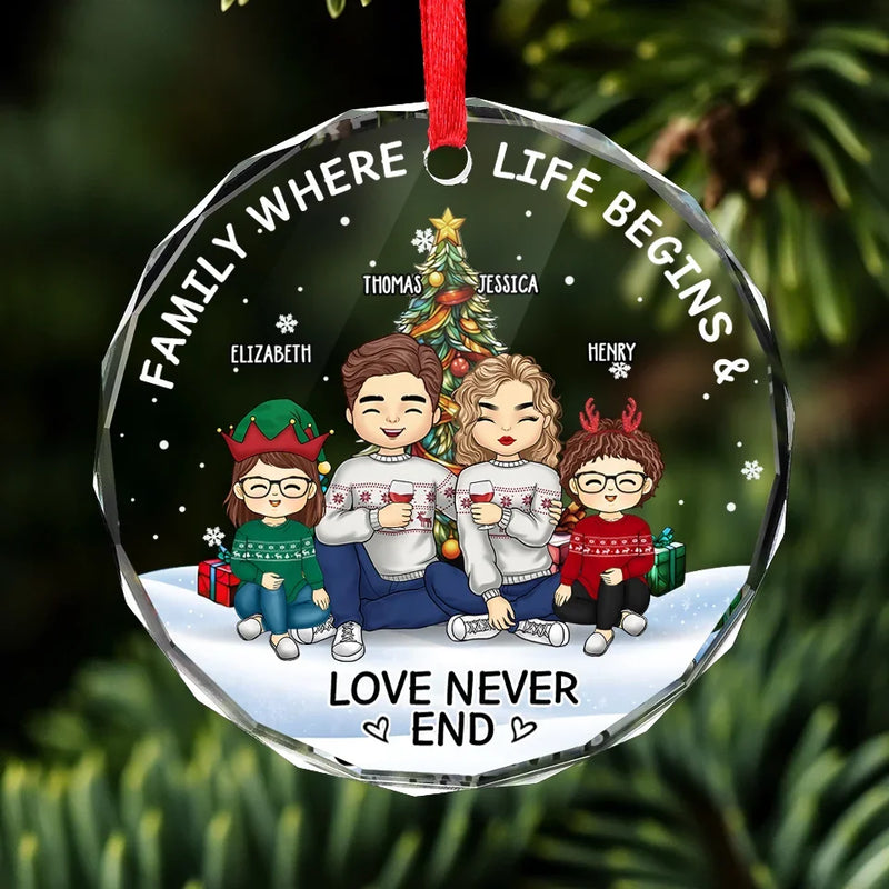 Christmas Is Better When We're Together - Family Personalized Custom Circle Glass Ornament - Christmas Gift For Family Members