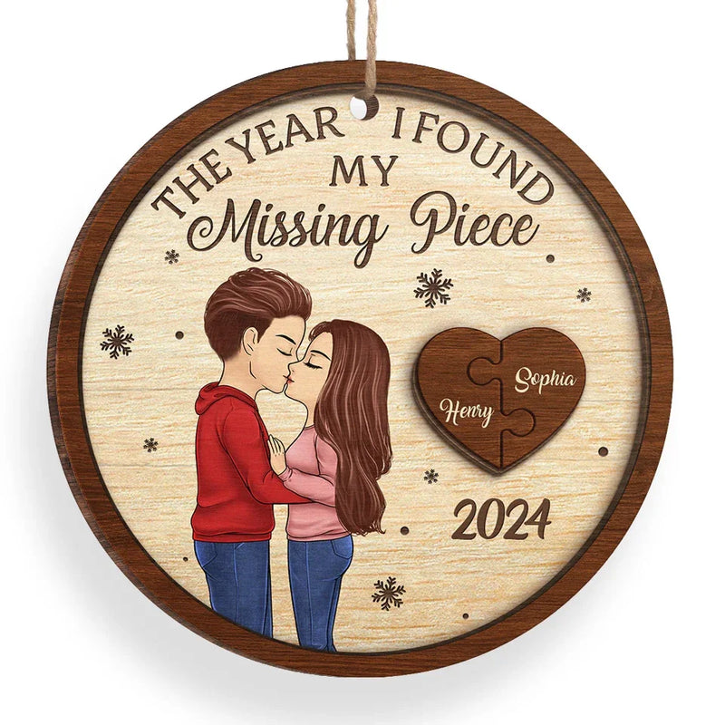Custom Name Missing Piece Couple Gifts - Personalized Ornament