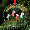 Enjoy The Little Moments With Your Loved Ones - Family Personalized Custom Circle Glass Ornament - Christmas Gift For Grandma