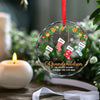 Enjoy The Little Moments With Your Loved Ones - Family Personalized Custom Circle Glass Ornament - Christmas Gift For Grandma