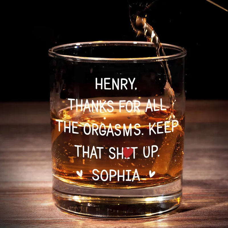 Custom Name Funny Naughty Couple Gifts - Personalized Whiskey Glass