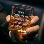 Custom Name Funny Naughty Couple Gifts - Personalized Whiskey Glass