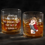 Custom Name Funny Naughty Couple Gifts - Personalized Whiskey Glass