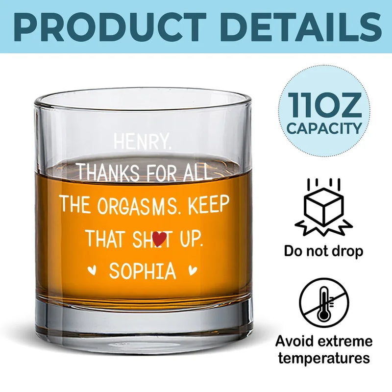Custom Name Funny Naughty Couple Gifts - Personalized Whiskey Glass