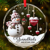 The Greatest Blessing Your Heart Will Ever Know - Family Personalized Custom Circle Glass Ornament - Christmas Gift For Grandma, Grandpa