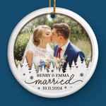 Custom Photo Wedding Gifts for Couples - Personalized Ceramic Ornament