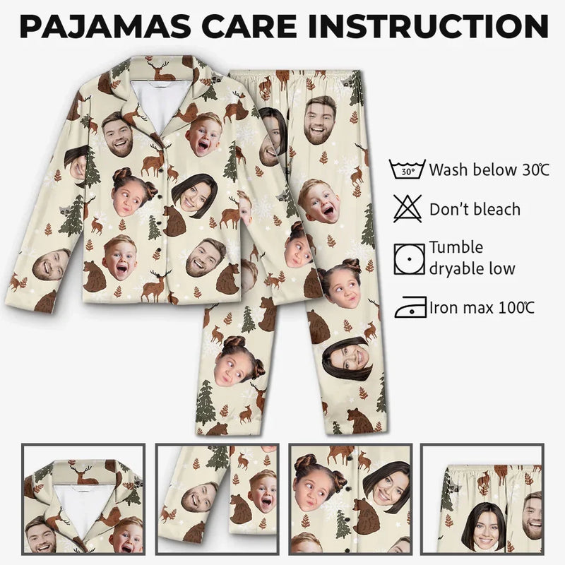 Custom Photo Family Time Is The Best Time When Everyone Is Cozy Together - Family Personalized Custom Pajamas - Christmas Gift For Family Members