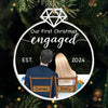 Our First Christmas Engaged - Couple Personalized Custom Ornament - Acrylic Custom Shaped - Christmas Gift For Husband Wife, Anniversary, First Christmas