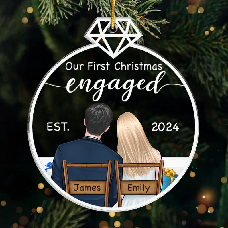 Custom Name First Christmas Married Gifts for Couples - Personalized Ornament