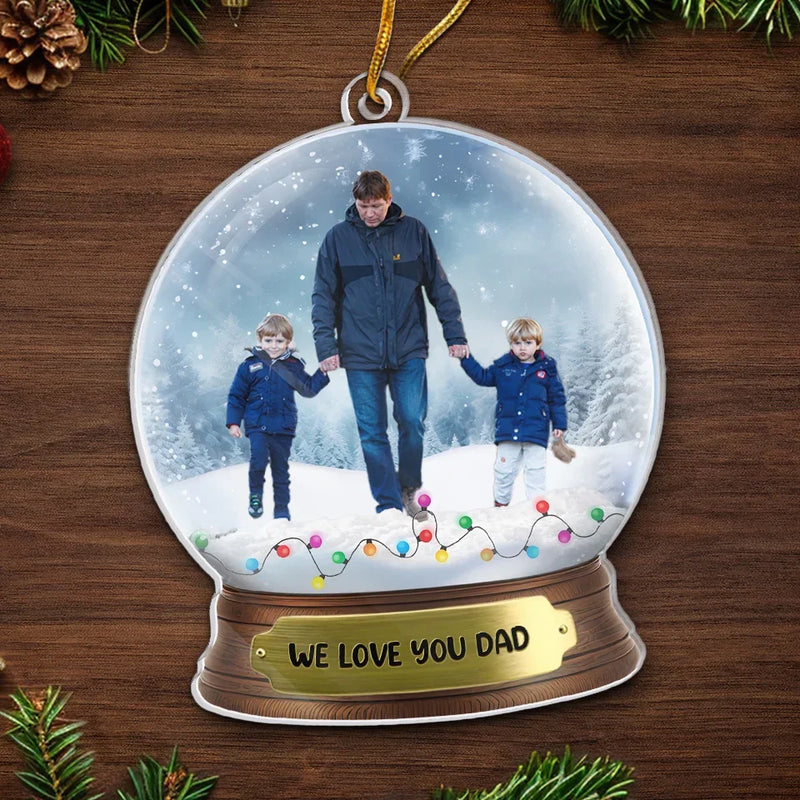 Custom Photo Christmas Gifts for Dad - Personalized Ornament