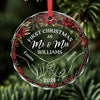 You're My Christmas Past, Present, And Future - Couple Personalized Custom Circle Glass Ornament - Christmas Gift For Husband Wife, Anniversary, First Christmas