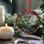 Custom Name First Christmas Couple Gifts - Personalized Glass Ornament