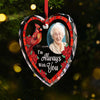 Custom Photo Your Love Remains In Our Hearts - Memorial Personalized Custom Heart Glass Ornament - Sympathy Gift For Family Members