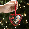 Custom Photo Your Love Remains In Our Hearts - Memorial Personalized Custom Heart Glass Ornament - Sympathy Gift For Family Members