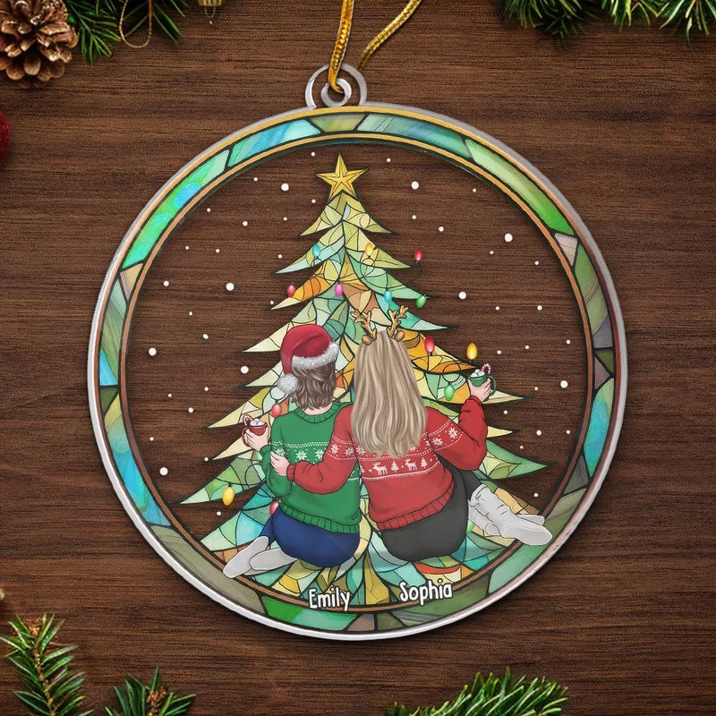 Merry Christmas To My Best Friends - Bestie Personalized Custom Ornament - Acrylic Custom Shaped - Christmas Gift For Best Friends, BFF, Sisters