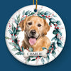 Custom Photo Life With Your Pet On Christmas Is Pure Bliss - Dog & Cat Personalized Custom Ornament - Ceramic Round Shaped - Christmas Gift For Pet Owners, Pet Lovers